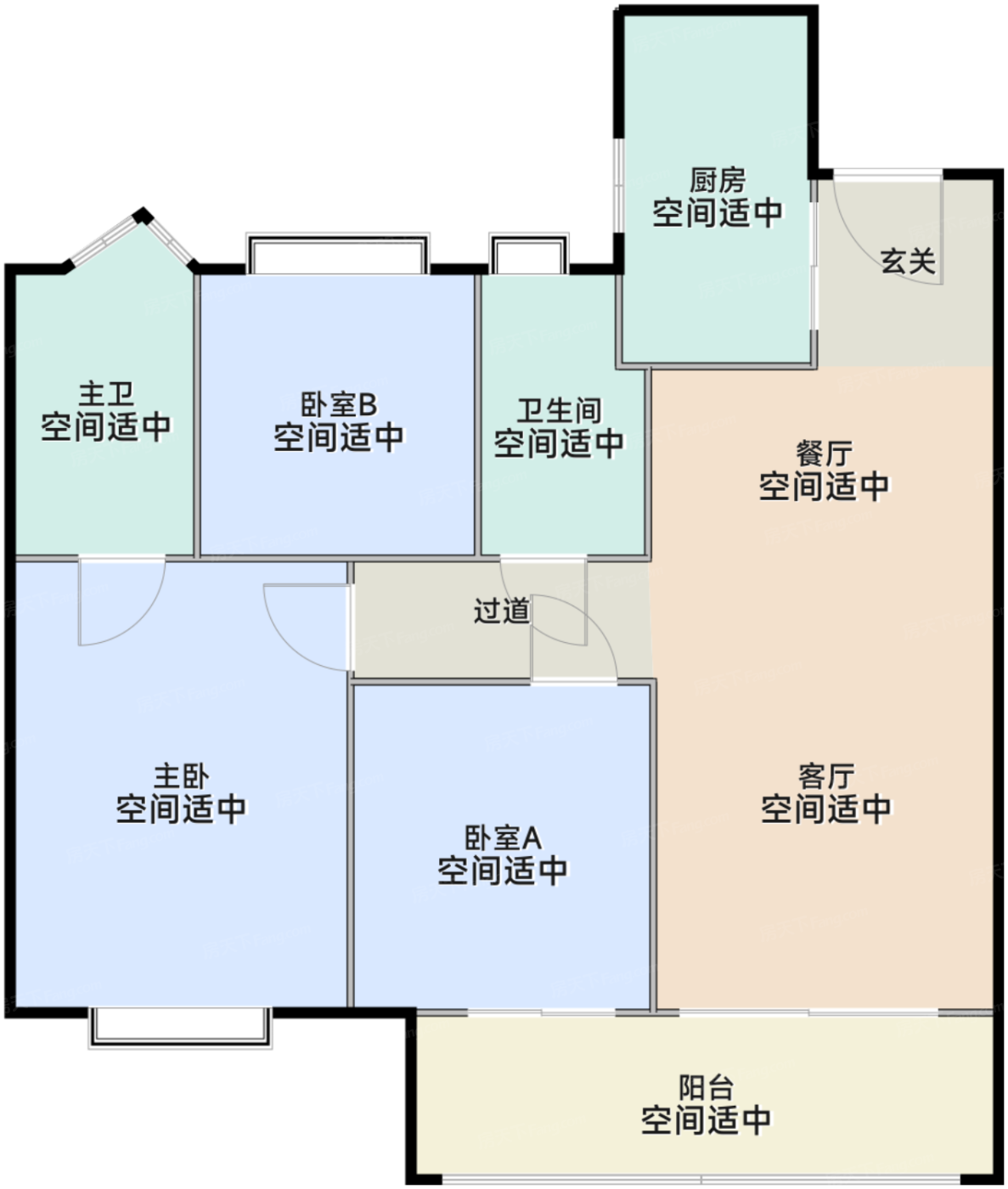 100平E户型