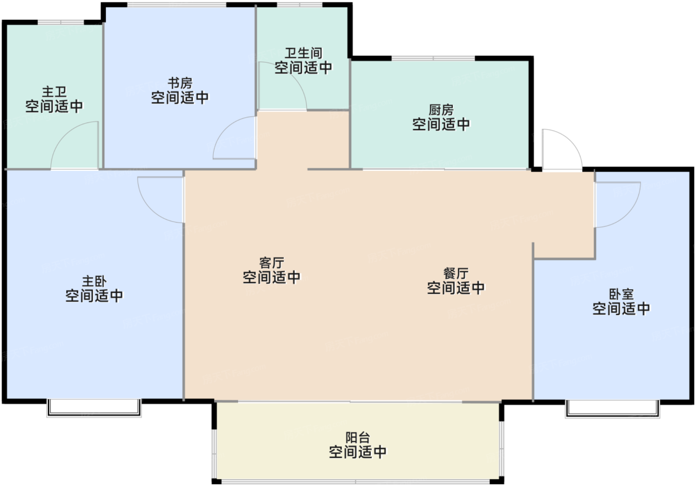 114平三房户型