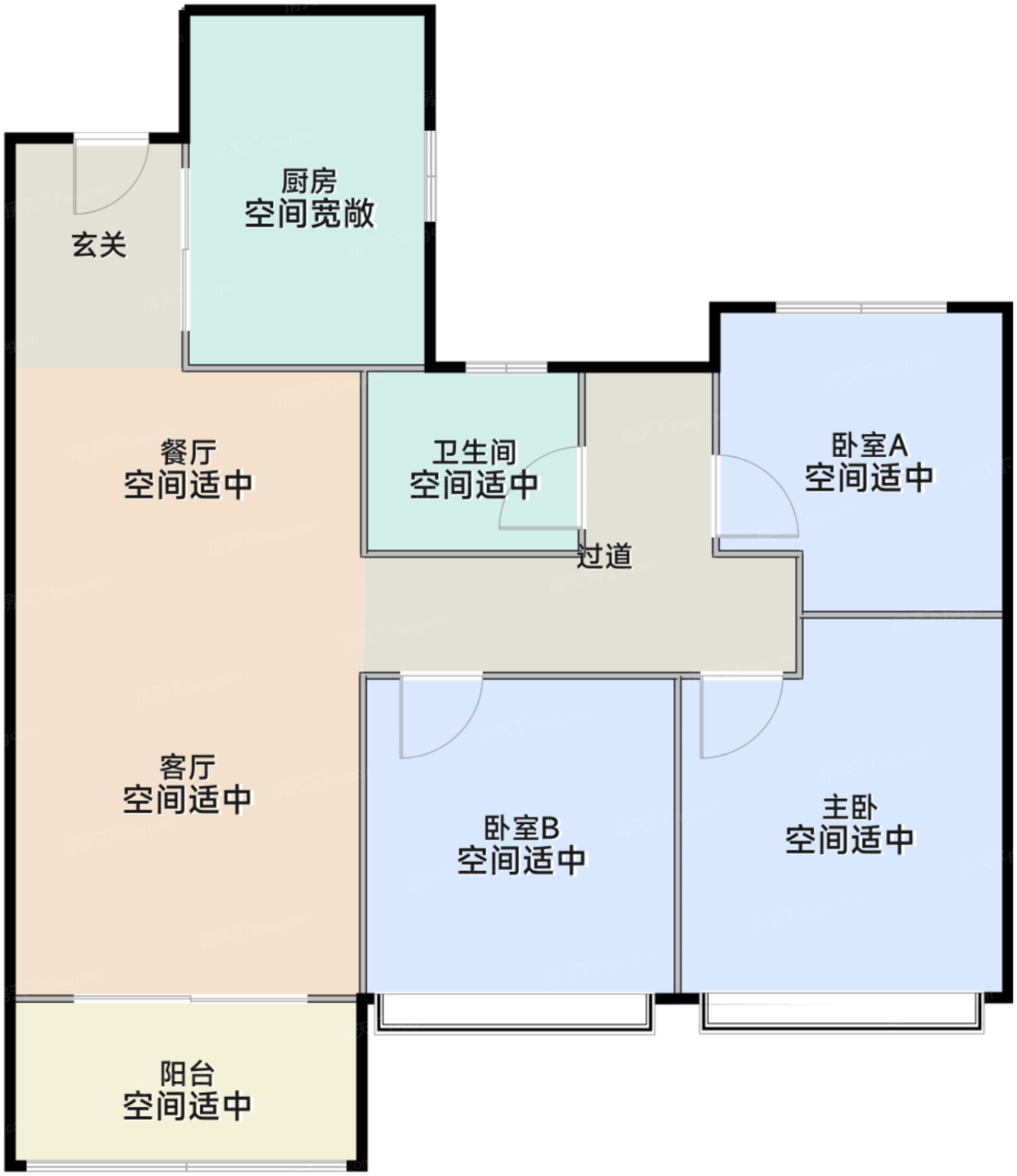 高层91平